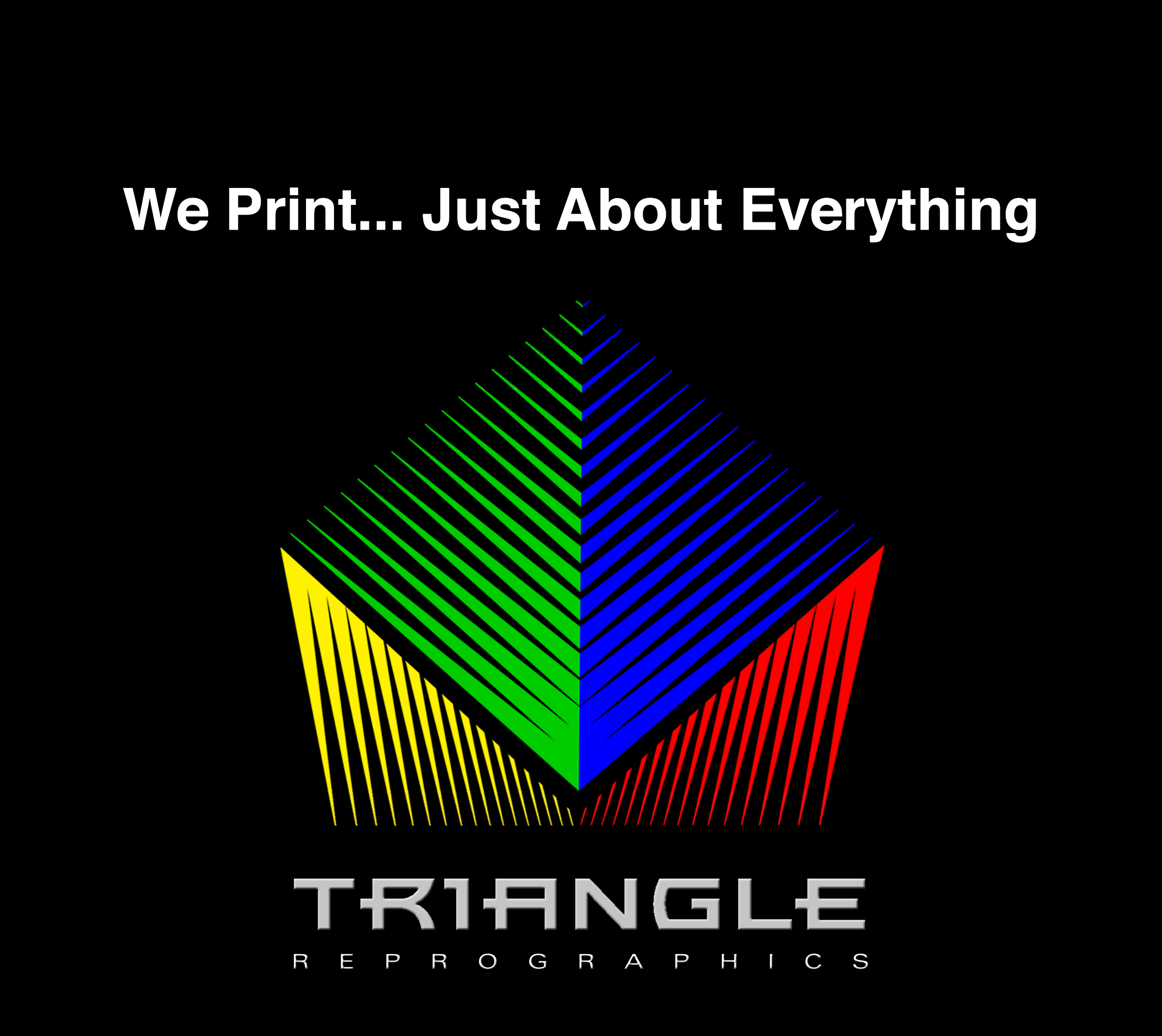 Triangle Reprographics Logo and Tag line - We Print Just About Everything